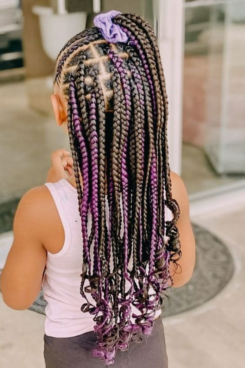 purple streak braids