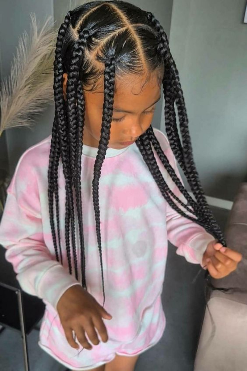 braids with pink outfit
