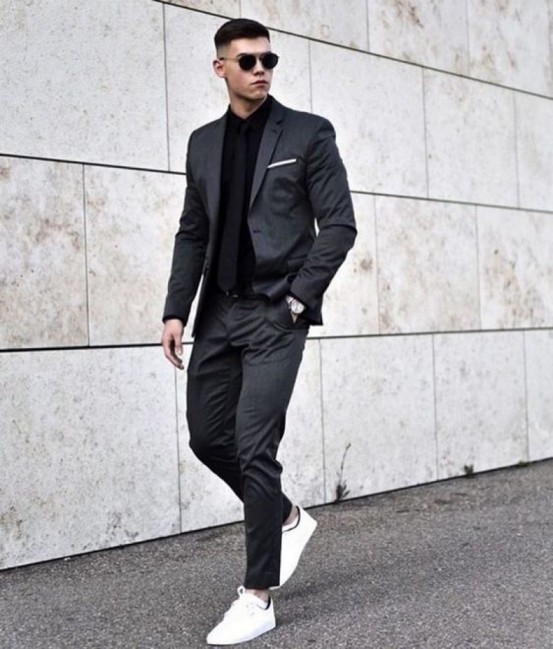 black casual suit, men's clothing, suit jacket