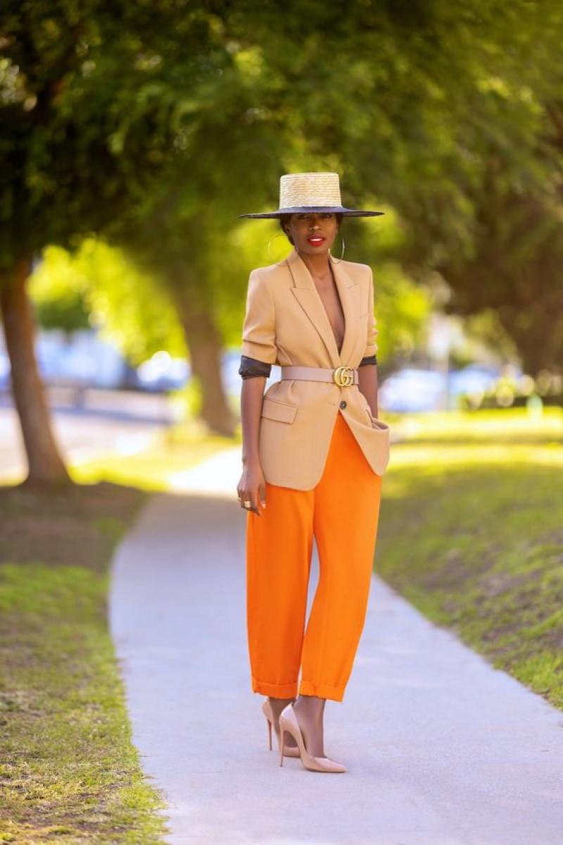 black fashion, formal wear, sun hat