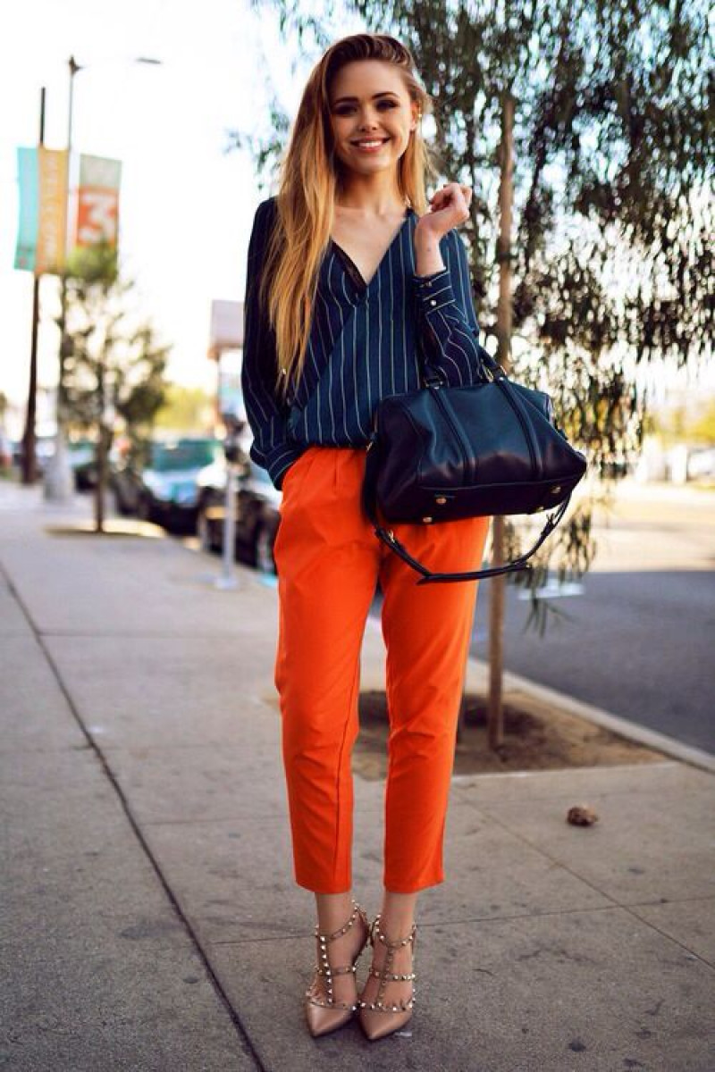 womens orange pants outfit, formal wear